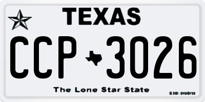 TX license plate CCP3026