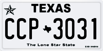 TX license plate CCP3031