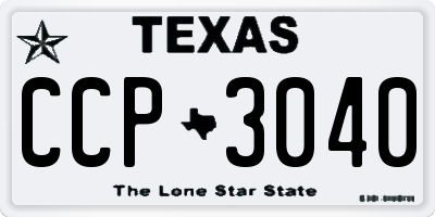 TX license plate CCP3040
