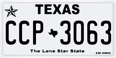 TX license plate CCP3063