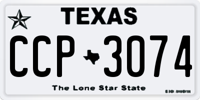 TX license plate CCP3074