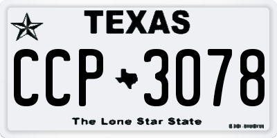 TX license plate CCP3078