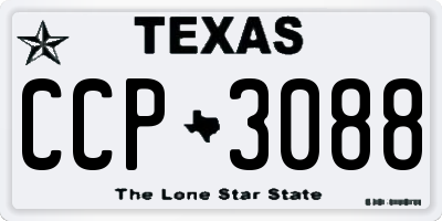 TX license plate CCP3088