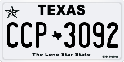 TX license plate CCP3092