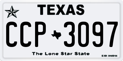 TX license plate CCP3097