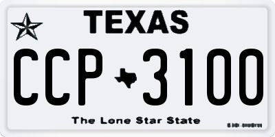 TX license plate CCP3100
