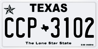 TX license plate CCP3102