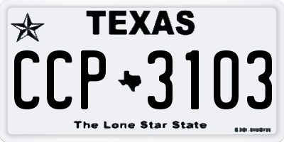 TX license plate CCP3103