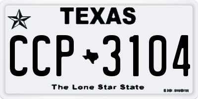 TX license plate CCP3104