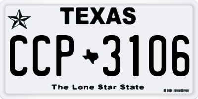 TX license plate CCP3106
