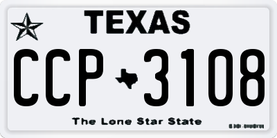 TX license plate CCP3108