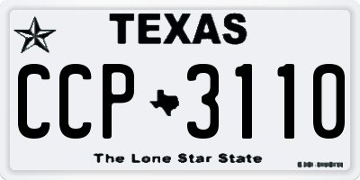 TX license plate CCP3110