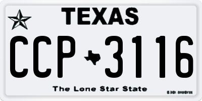 TX license plate CCP3116