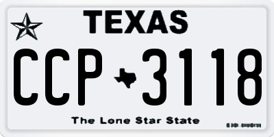 TX license plate CCP3118