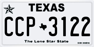 TX license plate CCP3122