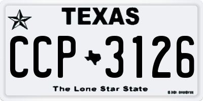 TX license plate CCP3126