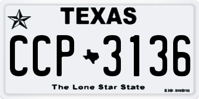 TX license plate CCP3136
