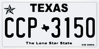TX license plate CCP3150