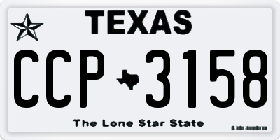 TX license plate CCP3158