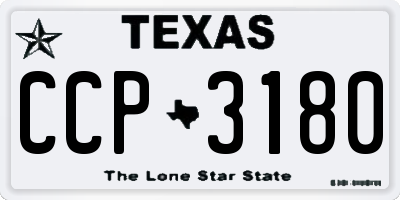 TX license plate CCP3180