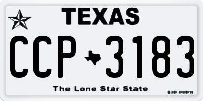 TX license plate CCP3183