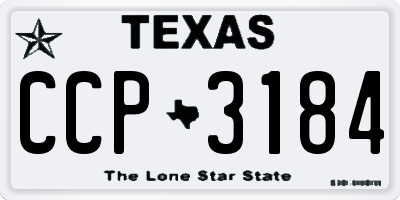 TX license plate CCP3184
