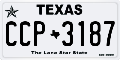 TX license plate CCP3187