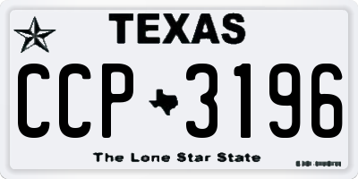 TX license plate CCP3196