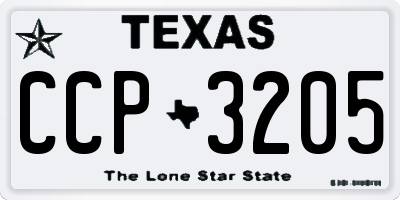 TX license plate CCP3205