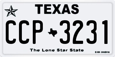 TX license plate CCP3231