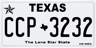 TX license plate CCP3232