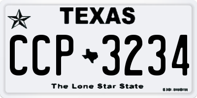 TX license plate CCP3234