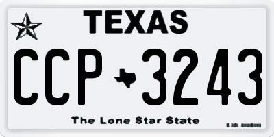 TX license plate CCP3243