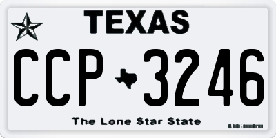 TX license plate CCP3246
