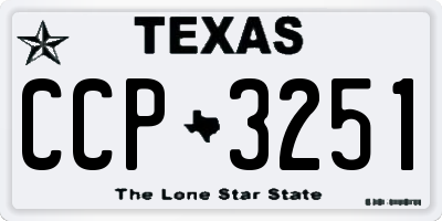 TX license plate CCP3251
