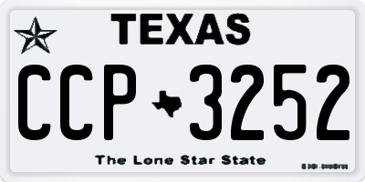 TX license plate CCP3252