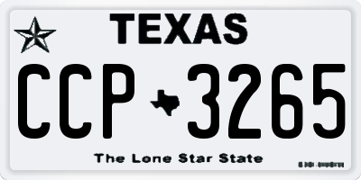 TX license plate CCP3265