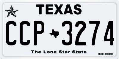 TX license plate CCP3274