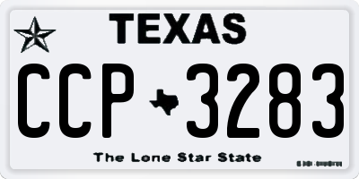 TX license plate CCP3283