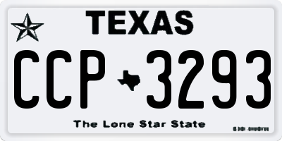 TX license plate CCP3293