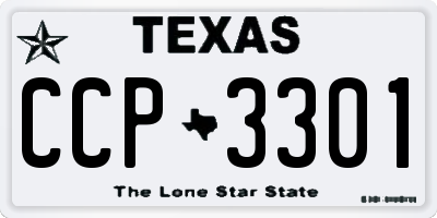 TX license plate CCP3301