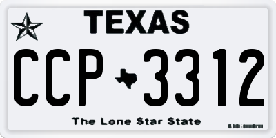 TX license plate CCP3312