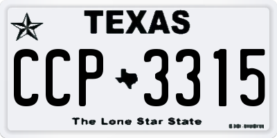 TX license plate CCP3315