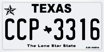 TX license plate CCP3316