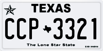 TX license plate CCP3321