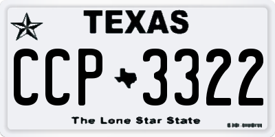 TX license plate CCP3322
