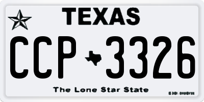 TX license plate CCP3326
