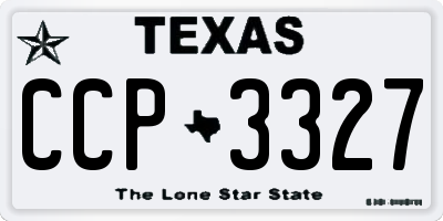 TX license plate CCP3327