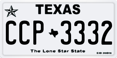 TX license plate CCP3332