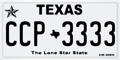 TX license plate CCP3333